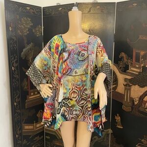 Faith brand, size L, beaded swim coverup/overshirt